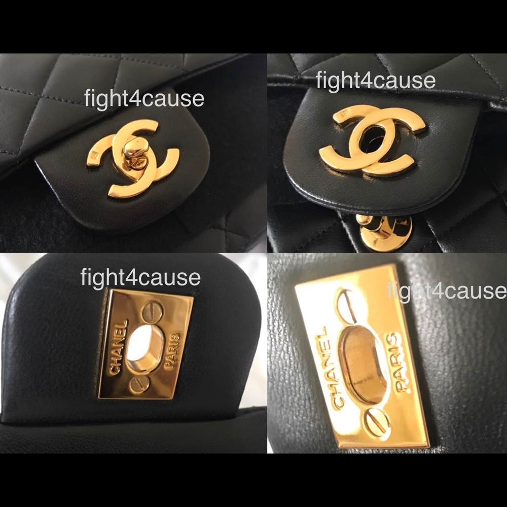 SOLD!! Vintage CHANEL Classic Double Flap Lambskin Medium - Picture 5 of 8